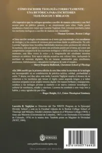 Contraportada de Cómo escribir teología correctamente, de Lucretia B. Yaghjian