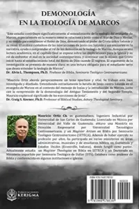 Contraportada de Demonología en la Teología de Marcos, de Mauricio Ortiz Ch