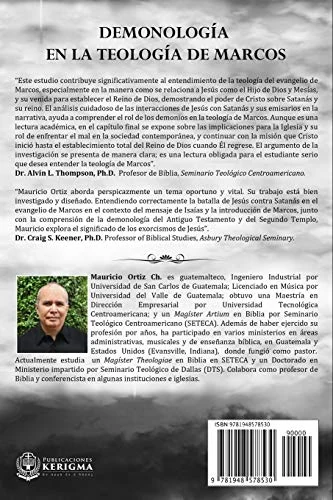 Contraportada de Demonología en la Teología de Marcos, de Mauricio Ortiz Ch
