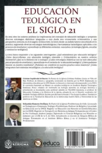 Contraportada de Educacion Teologica en el Siglo 21, de Cristian Sepuveda IrrIbarra