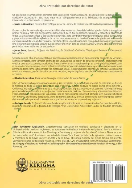 Contraportada de El Sendero del Cristianismo, de John A. McGuckin