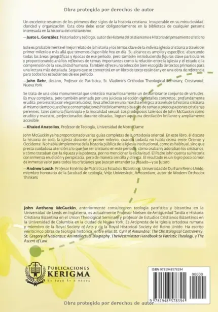 Contraportada de El Sendero del Cristianismo, de John A. McGuckin
