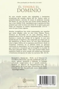 Contraportada de El tendrá el dominio, de KENNETH L. GENTRY JR.