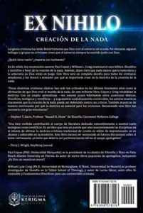 Contraportada de Ex-Nihilo, de Paul Copan