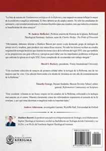 Contraportada de Fundamentos Teológicos de la Reforma, de Matthew Barrett
