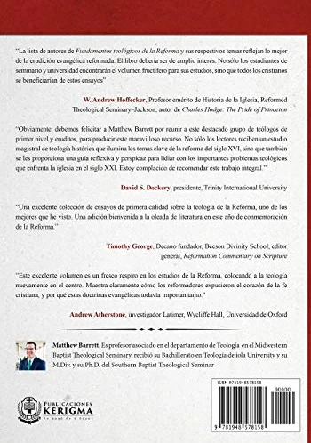 Contraportada de Fundamentos Teológicos de la Reforma, de Matthew Barrett
