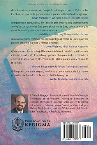Contraportada de Hermeneutica Teologica, de J. Todd Billings