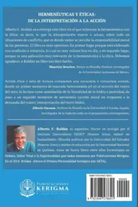 Contraportada de Hermenéuticas y éticas, de Alberto F. Roldan