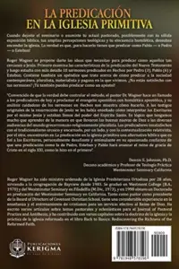 Contraportada de La predicación en la iglesia primitivas, de Roger Wagner
