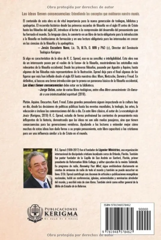 Contraportada de Las ideas tienen consecuencias, de R. C. Sproul