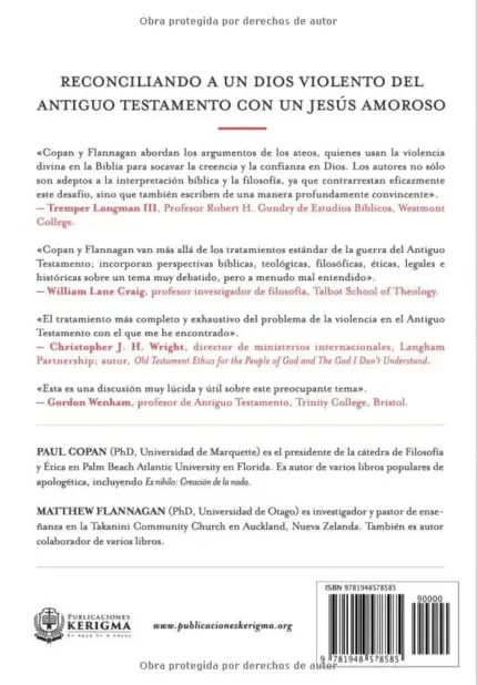 Contraportada de Mátenlos a Todos ordenó Dios el genocidio, de Paul Copan