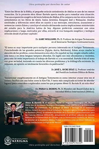 Contraportada de Profecias contra Edom, de Abner B. Bartolo. H