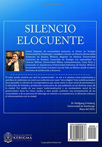 Contraportada de Silencio Elocuente, de Daniel Chiquete