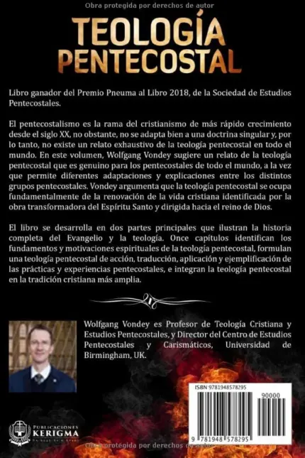 Contraportada de Teología pentecostal, de Wolfgang Vondey
