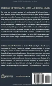 Contraportada de Un esbozo de teodicea a la luz de la theologia crucis, de Jose Luis Avendaño Manzanares