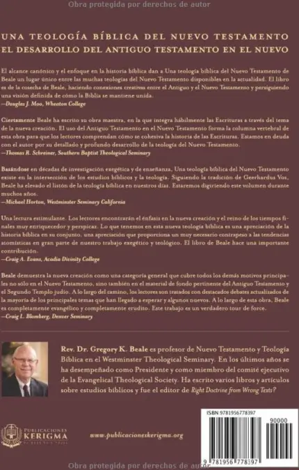 Contraportada de Una teología bíblica del Nuevo Testamento, VOL. 1, de G. K. Beale