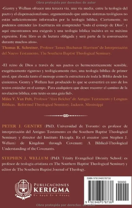 Contraportada de El Reino de Dios a través de sus Pactos, de Peter J. Gentry