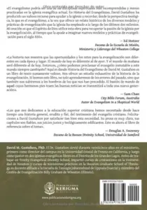 Contraportada de Historia Del Evangelismo, de David M. Gustafson