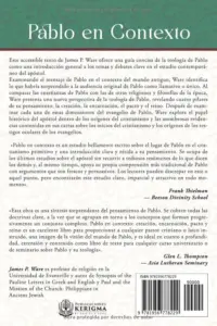 Contraportada de Pablo en contexto, de James P. Ware