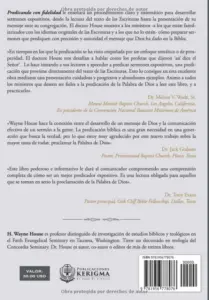 Contraportada de Predicando con Fidelidad, de H. Wayne House