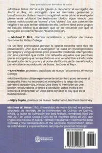 Contraportada de ¿Por qué el Evangelio?, de Matthew W. Bates