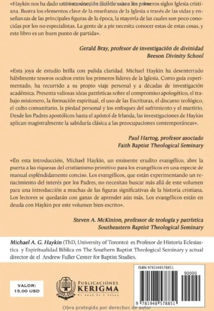 Contraportada de Descubriendo a los Padres de la Iglesia, de Michael A. G . Haykin