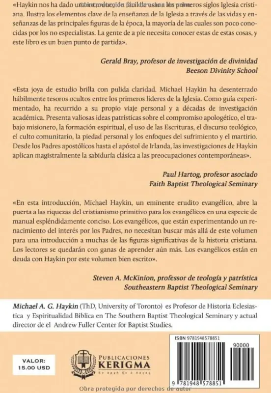 Contraportada de Descubriendo a los Padres de la Iglesia, de Michael A. G . Haykin