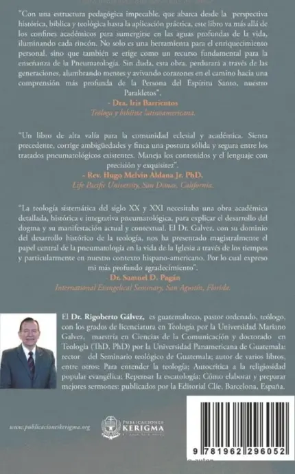 Contraportada de El Espíritu Santo, de Rigoberto M. Gálvez