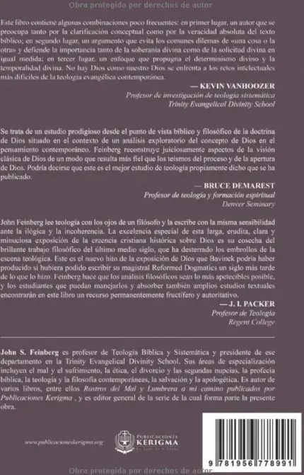 Contraportada de Nadie Como Él, de JOHN S. FEINBERG