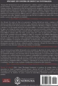 Contraportada de Pecado en Contra de Dios y en Su Naturaleza, de Thomas H. McCall