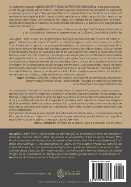 Contraportada de Teología Sistemática, de DOUGLAS F. KELLY