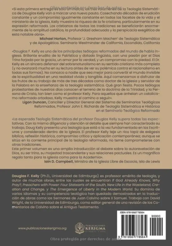 Contraportada de Teología Sistemática, de DOUGLAS F. KELLY