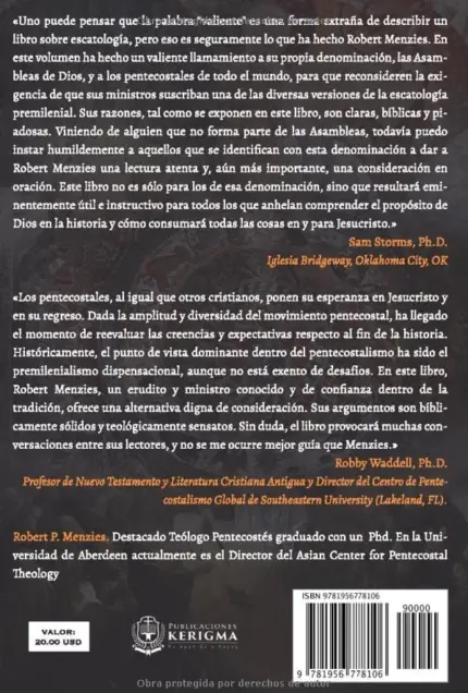 Contraportada de El Fin de la Historia, de Robert P. Menzies