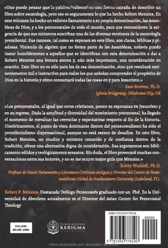 Contraportada de El Fin de la Historia, de Robert P. Menzies
