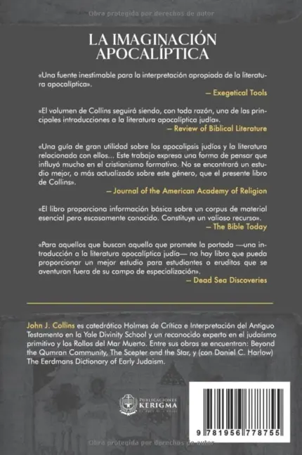 Contraportada de La Imaginación Apocalíptica, de John J. Collins